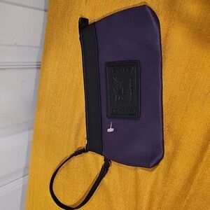 Sharif Mirrored Heart Faux Leather Wristlet Purple & Black Like New